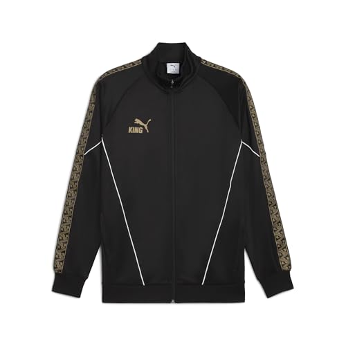 PUMA Men's King Track Jacket, Black- Gold AH25, X-Largearge King Anthem Jacket