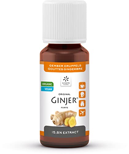 GINJER® original liquide-gouttes extrait racine de gingembre Extra-fort biologique. Sans alcool, sans sucre, sans gluten, sans lactose. Vegan Cover