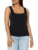 Verdusa Women's Casual Square Neck Sleeveless Slim Fitted Basic Tank Top Black S