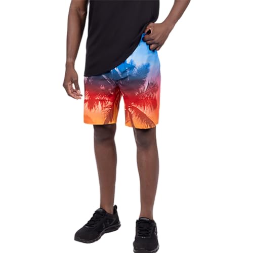 FXR Mens Beach Short Quick-Dry Drawcord Full Elastic Waist Tropical Sunset - 30