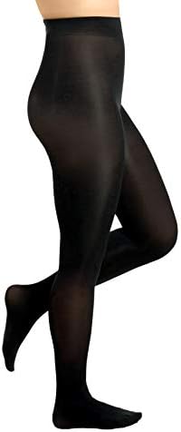 Girls' Opaque Footed Tights (2 Pairs) Durable Microfiber Stockings for Little Big Kids