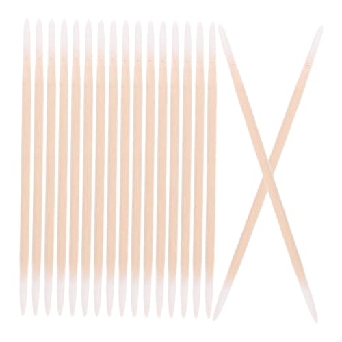Ciieeo Professional Double Pointed Cotton Swabs 100 Count Soft Cotton Tips Wooden Handle for Makeup Beauty Skincare Cleaning