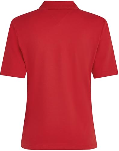 Tommy Hilfiger Damen Poloshirt Kurzarm Regular Fit, Rot (Primary Red), XS – Ansicht 6