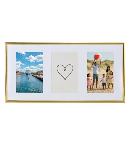 IDEAL TREND Galerie Bilderrahmen Kunststoff mit Passepartout & Klarglas...