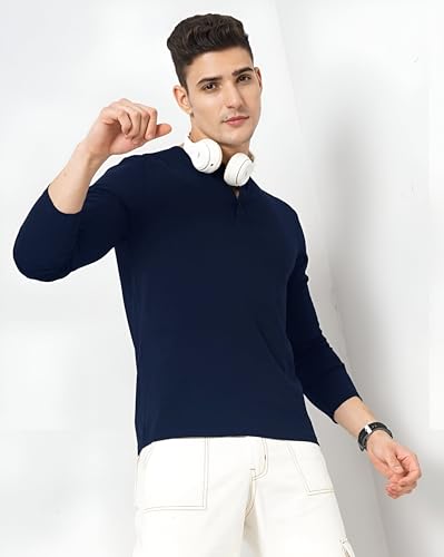 Image of LAZYCHUNKS Luxury Men's Full Sleeve Henley T-Shirt - Soft, Breathable, Stylish (Men's Henley T-Shirt), Great for Party and Casual wear