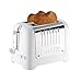 Dualit 2 Slice Lite Toaster | 1.1kW Toasts 60 Slices an Hour | Polished with High Gloss White Trim | Bagel & Defrost Settings | 36 mm Wide Slots | 26203