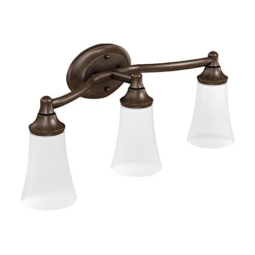 Moen YB2863ORB Eva 3-Light Dual-Mount Bath Bathroom Vanity Fixture with Frosted Glass, Oil Rubbed Bronze Moen YB2863ORB Eva 3-Light Dual-Mount Bath Bathroom Vanity Fixture with Frosted Glass, Oil Rubbed Bronze