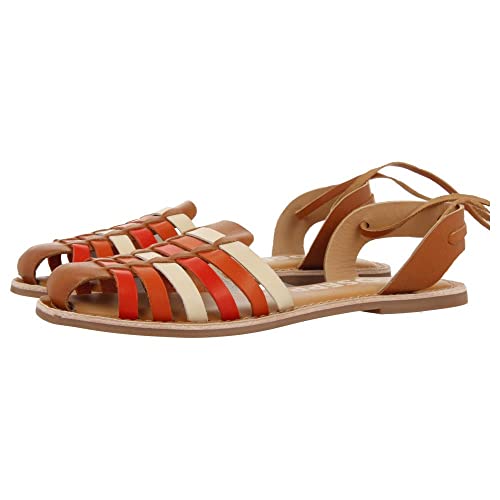 GIOSEPPO Sandalias cangrejeras Multicolor de estética Romana con Cordones para Mujer ransart