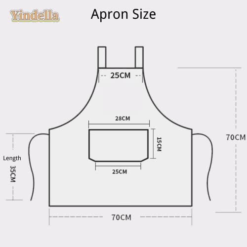 Image of Yindella Waterproof Kitchen Apron for Men, Women Kids - PVC Apron with Adjustable Neck Strap - Cooking, Dishwashing, Cleaning & Home Use, Durable, Oil-Proof & Stain-Resistant
