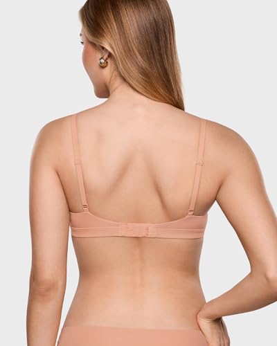 Image of INLYRIC Women's Inbarely Triangle Bralette Comfortable Unlined V Neck Wireless Smoothing Bra Top Stretch
