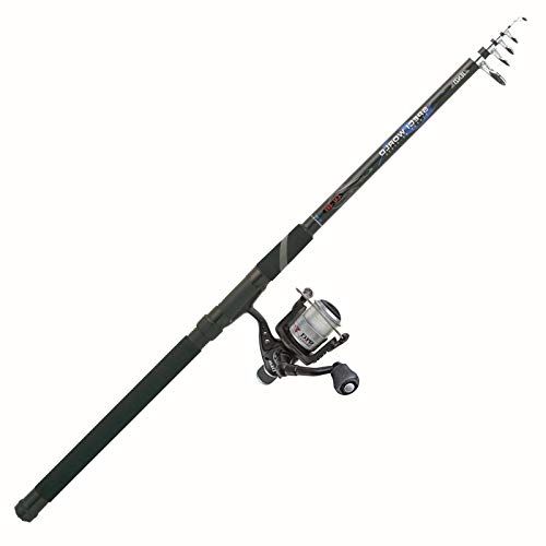 Jenzi Teleskoprute Rute mit Rolle und Schnur Aalrute