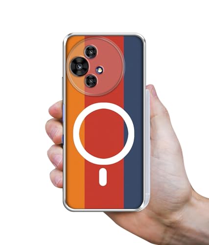 Image of Case Cover for Alcatel V3 Ultra 5G Triple Color Stripes Magnetic Ring Design (Not Magnetic Compatible) | UV Printed Soft TPU Shockproof Back Case for Alcatel V3 Ultra 5G