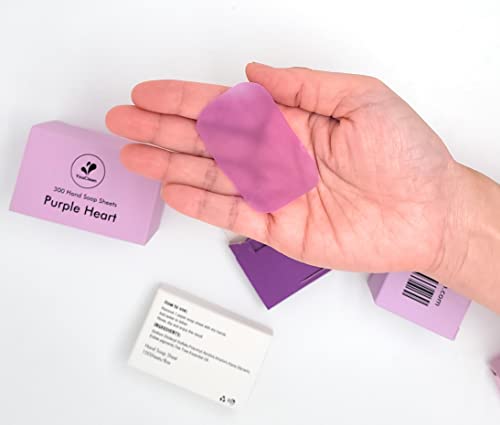Image of 300 Travel Hand Soap Sheets - Pocket /Purse /Wallet /Backpack -Great for Outdoor Camping or Daily Use (Purple Love)