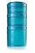 BlenderBottle ProStak Expansion Pak, Sistema con 3 Contenitori, Incluso 1 Scomparto per Pillole Unisex – Adulto, tè Blu, 250ml, 150ml, 100ml
