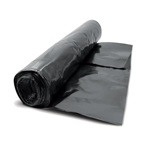 Silver Star Damp Proof Membrane 500 x 100 cm 1200 Gauge Polythene Sheet Mineral Material Rectangular BS EN 13707 Certified (Black 1m x 4m)