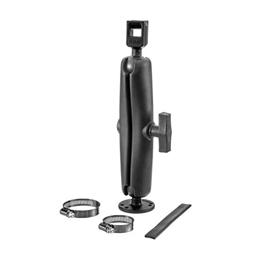 MotorGuide 8M4000978 Ram Mount Trolling Motor Stabilizer — Shock Absorption Protects Stowed Trolling Motors — Long, Black, One Size