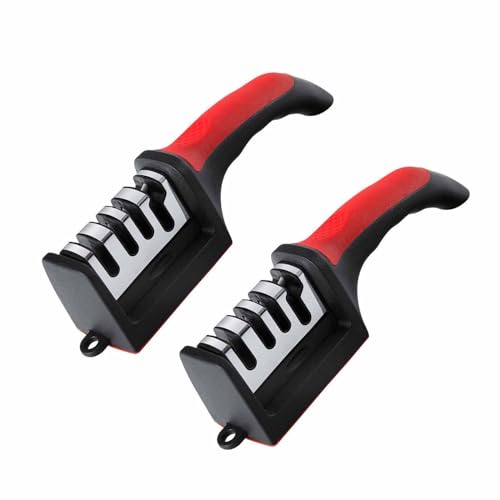 CHZDPP Manuelle Messerschärfer 2 Stück Startseite Chefmesserschärfer Schärfblock, Scharfe Klingenschärfer für geradlinige Taschenmesser, Einfach zu tragender Handschärfer für Messer und Scheren