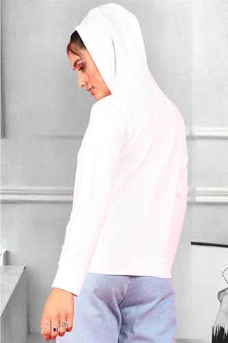 Image of POPWINGS Casual Solid Hooded Pocket Sweatshirt for Women || Women Sweatshirts Casual Wear ||Stylish Western Winter Wear Sweatshirts for Women
