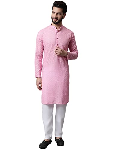 Image of Jompers Men's Regular Fit Cotton Embroidered Kurta Set
