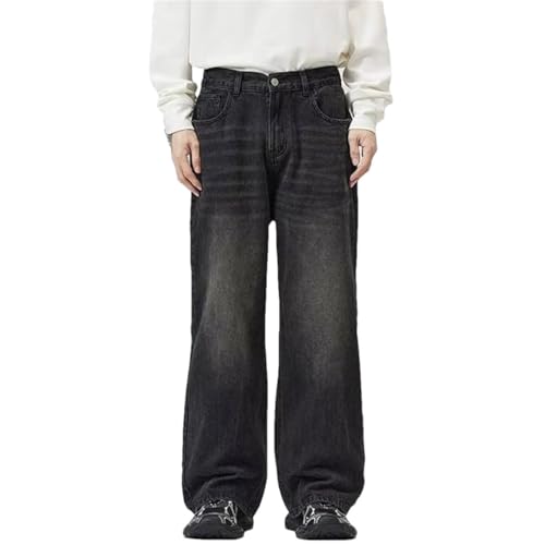 Male Classic Hip Hop Jeans Wide Leg Jeans Straight Leg Retro Loose Trousers Denim Pants