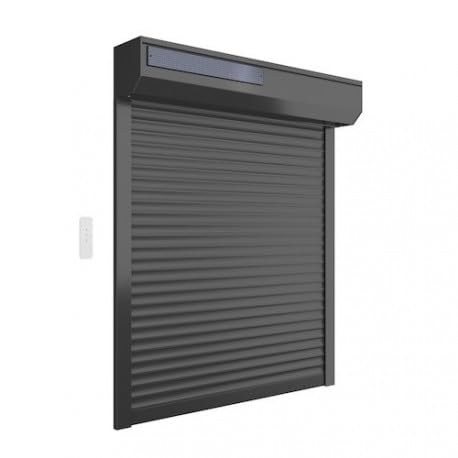 Volet roulant solaire radio-télécommandé H 160 cm x L 150 cm Alu Gris