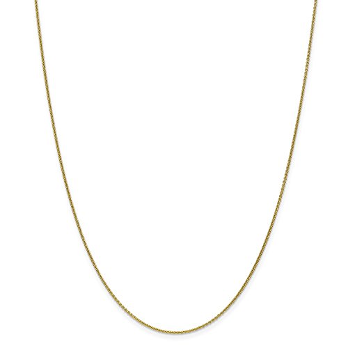 10k Yellow Gold 1mm Link Cable Chain Necklace 16 Inch Pendant Charm Round Fine Jewelry For Women Gifts For Her