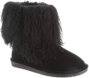 BEARPAW Women's Boo Black Size 7 | Women's Boot Classic Suede | Women's Slip On Boot | Comfortable Winter Boot | Image 1