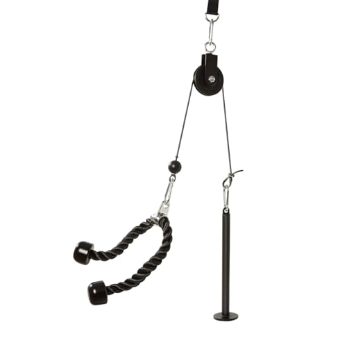 BREEZENEST Cable Pulley System for Home Gym Strength Training Equipment with Lat Pulldown Bicep Curls Tricep Extensions Rows Silent Pulley Mechanism Heavy Duty Steel Cable Supports 220 LBS