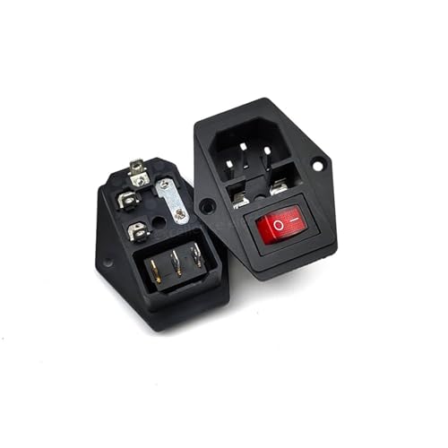 Interruptor basculante con conector IEC320 C14 macho de 3 pines, fusible 10A y 250V 4