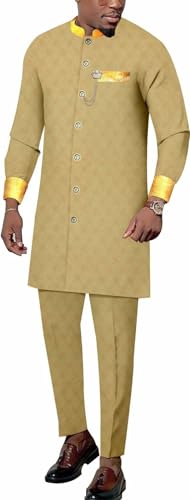 Tenue traditionnelle homme slim : ensemble dashiki avec poches S