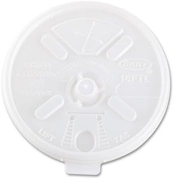 DCC 16FTLS Translucent Lids for 12-24oz Foam Cups, Straw Slot, 1000/Carton