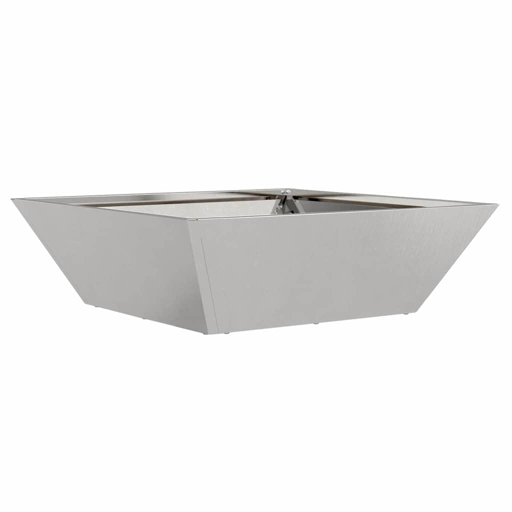 Jardinera de metal para jardín, plata, 50 x 50 x 15 cm, caja trapezoidal de acero inoxidable para jardín y terraza, diseño minimalista moderno para flores, arbustos y hierbas ornamentales