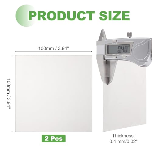 QUARKZMAN 2 Stücke Reine TA1 Titanplatte 100x100x0 4mm Korrosionsbeständige Titanbleche Für Chemische Verarbeitung Marine Teile Industrielle Maschinen Metallverarbeitung Handwerk