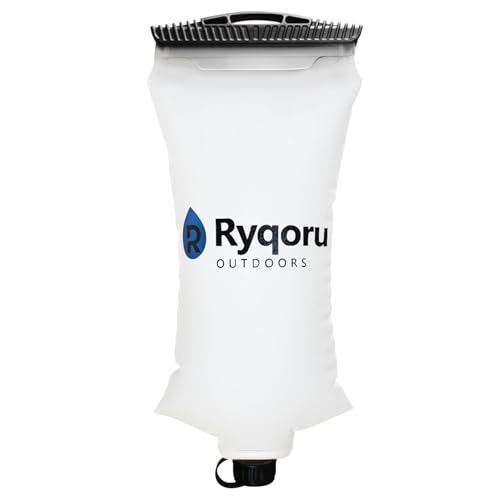 Ryqoru 2L Collapsible Water Bag 28mm Thread TPU Hydration Canteen Compatible with Sawyer Squeeze BPA Free LeakResistant Water Bladder for Camping and Hiking