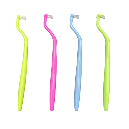 HRASY Cepillo de dientes para ortodoncia y implantes, 4 piezas (4 colores)