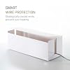 Yamazaki Home Cable Management Box Cord Organizer Box with Lid, Minimalist Cable Storage for Office, ABS Plastic