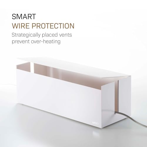 Yamazaki Home Cable Management Box – Cord Organizer Box with Lid, Minimalist Cable Storage for Office, ABS Plastic - image 4
