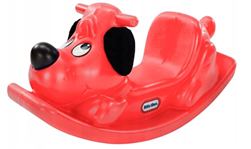 Little Tikes Cheval à bascule, jeu actif pour les tout-petits, poignées à une face avec grip et selle stable pour la sécurité, construction robuste, chien, rouge