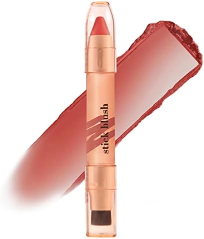 DAGEDA Blush Stick, Cream Blush Stick with Brush, 3 In 1 Multi Blush Stick for Cheeks & Lips & Eyeshadow, Waterproof Blush Face Stick Lightweight Natural Blush Makeup Stick for All Skin Tones (03)