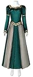 Princess Fiona Costume Women Fiona Shrek Cosplay Velvet Dress Suit Halloween Victorian Vintage Long Skirt Outfit Set (Fiona, Medium)