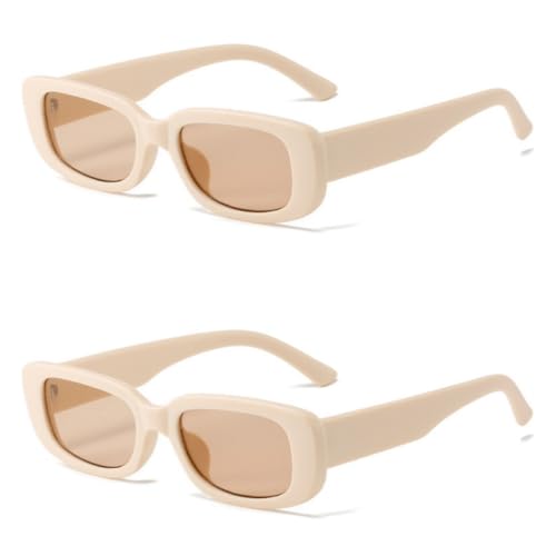 Image of IKANOO Retro Rectangle Sunglasses for Women Men Small Square Frame Trendy Y2K 90's Black Sunglasses