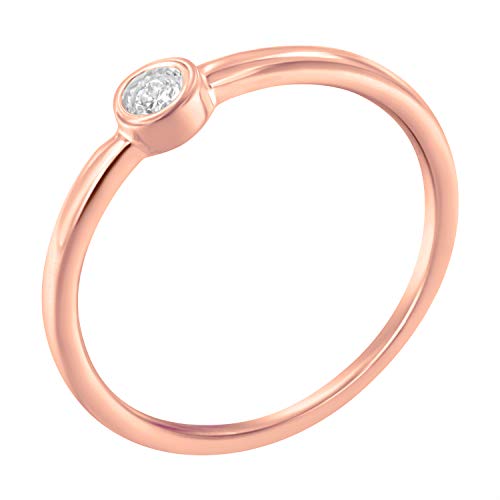 Haus of Brilliance 14K Rose Gold Plated .925 Sterling Silver Miracle Set Diamond Ring (1/20 Cttw, J-K Color, I1-I2 Clarity) - Size 8