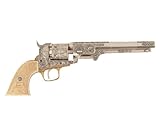Denix 1851 Engraved Navy Revolver, Silver - Non-Firing Replica