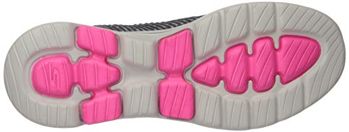 Skechers Go Walk 5 Miracle Sapatilha Feminino, 37, Cinza Escuro/ Rosa Choque