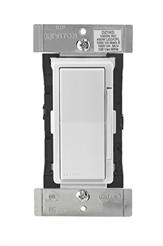 Leviton Decora Smart 1000W Dimmer with Z-Wave Technology, Repeater/Range Extender, DZ1KD-1BZ, White/Light Almond