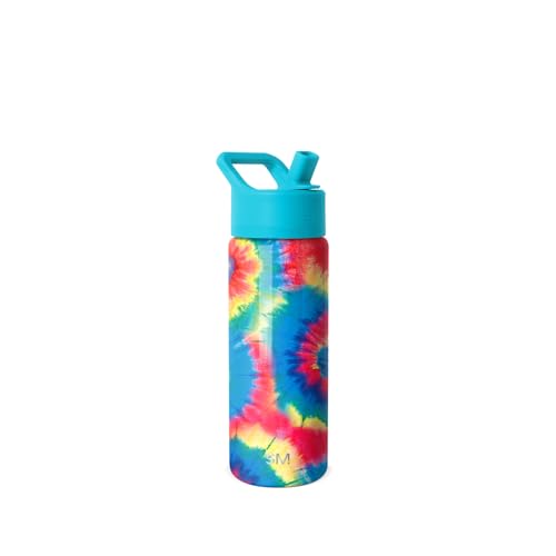 Image of Simple Modern Kids Summit Water Bottle with Straw Lid | 18oz Stainless Steel Tumbler for Toddlers, School | Tie-Dye