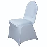 BalsaCircle 10 pcs Silver Spandex Stretchable Banquet Chair Covers for Party Wedding Linens Decorati