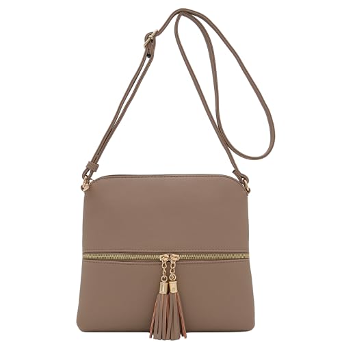 Image of DELUXITY Lightweight Medium Crossbody Bag with Tassel | Lightweight