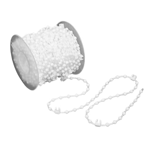 1 Pcs 20 Meter 200 Clips Vertical Blind Bottom Chain Vertical Blinds Repair Parts Replacement Accessories for 3.5 Inch/89 mm Slats(White)