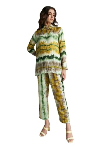 Image of Leriya Fashion Rayon Ethnic Co Ord Set for Women Stylish | Paisley Printed Cord Set | Long Straight Shirt Kurta With Pant Set For Women | Kurta Sets for Woman
